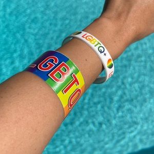 Pride Rainbow Y2K Snap Bracelet & Rubber Bracelet
